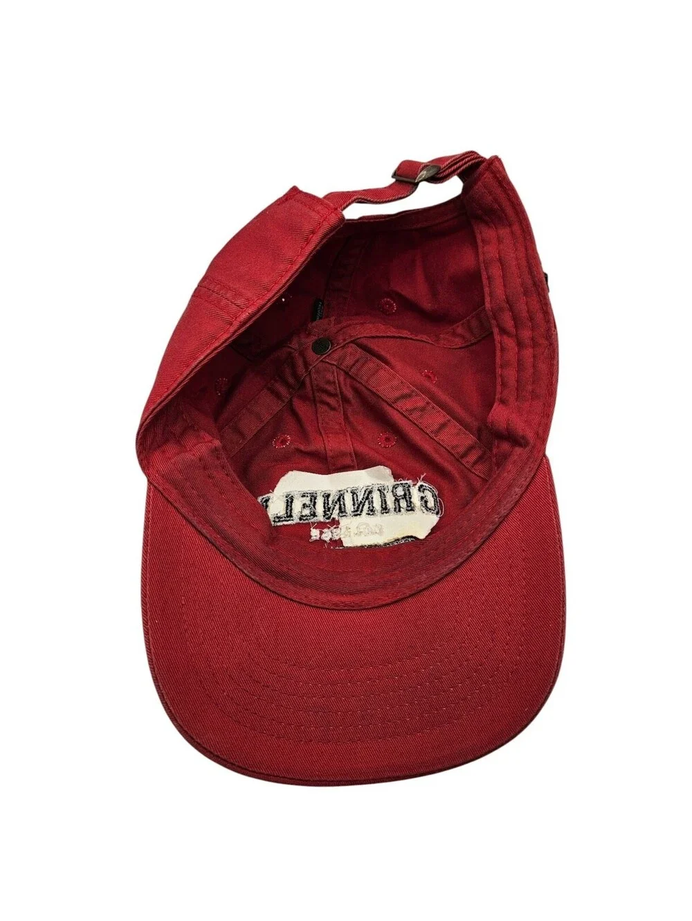 Vintage Grinnell College Football Strapback Dad Baseball Hat Cap Red Embroidered